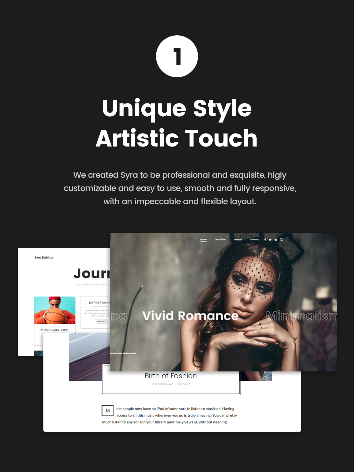 Syra – Minimal Showcase Portfolio WordPress Theme - 1